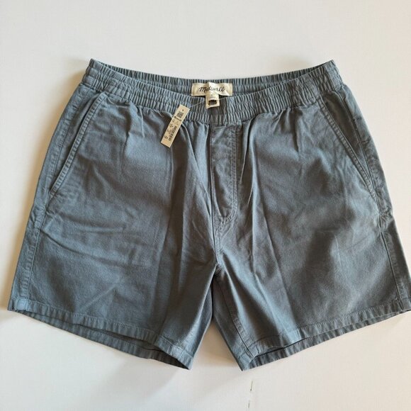 MADEWELL Smokey Blue Cotton-Hemp Blend Everywear Shorts - Men's Medium - Picture 2 of 7